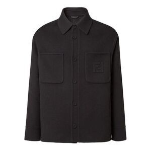 FENDI Logo Print Short Sleeve Shirt Men BLACK Shirts